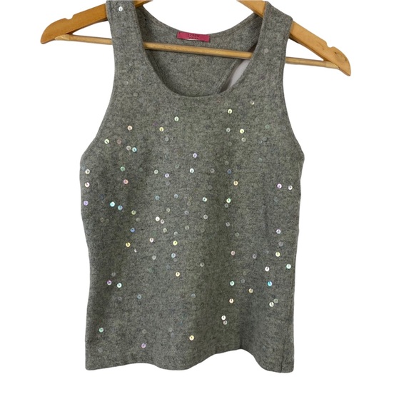 J. Crew embellished Sequin Cute Sweater Gray Sleeveless Sleeveless  XS - Picture 2 of 7